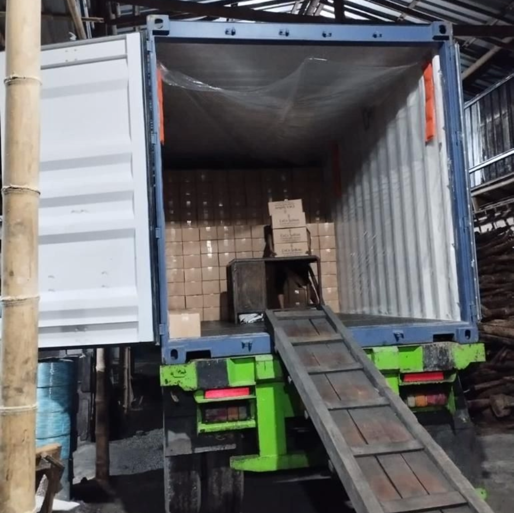 40"feet container at gates at Coco Sultan's briquettes factory